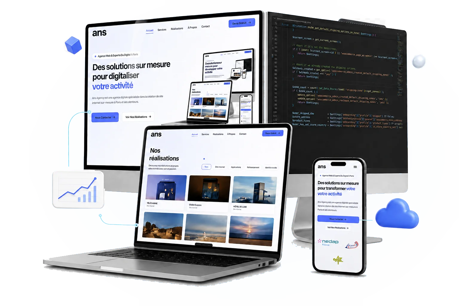 Sites et applications conçus par ANS Agency